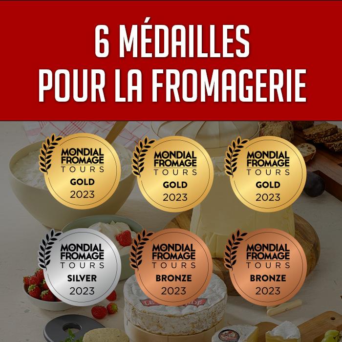 Fromagerie Réo médaille au Mondial du Fromage 2023 petit camembert grand fromage brie beurre de baratte doux AOP Normandie