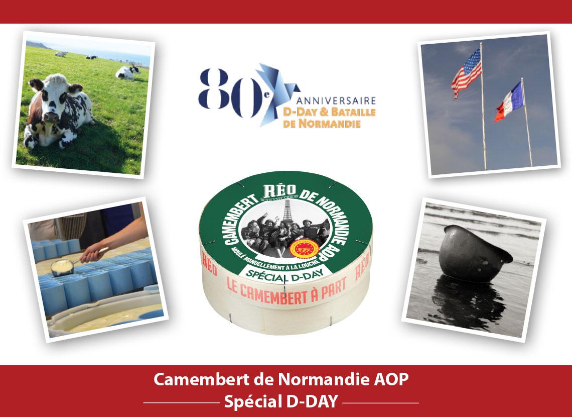 Fromagerie Réo édition limitée D-Day 80 ans déparquement normandie 2024 petit camembert grand fromage brie beurre de baratte doux AOP Normandie