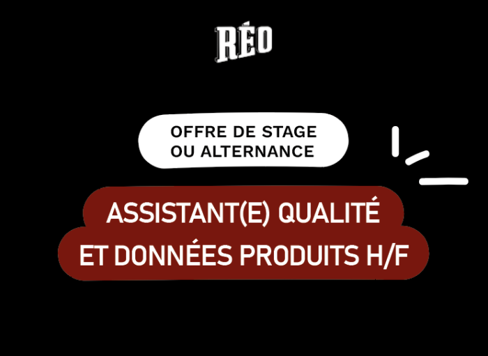 stage alternance fromagerie réo octobre 2025 assistant assistante qualité et données produits offre stage RH